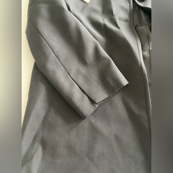 Zara Wool Blend Frock Coat Jacket Lapel collar ZW Collection Black size S NWT - Picture 11 of 16
